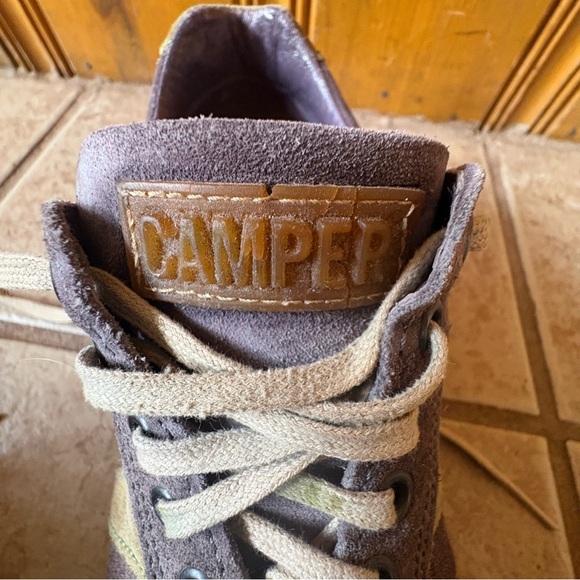 Camper Ariel Pelotas Suede Gray/Purple and Taupe Vintage Sneakers Size 38/8 - Picture 11 of 14